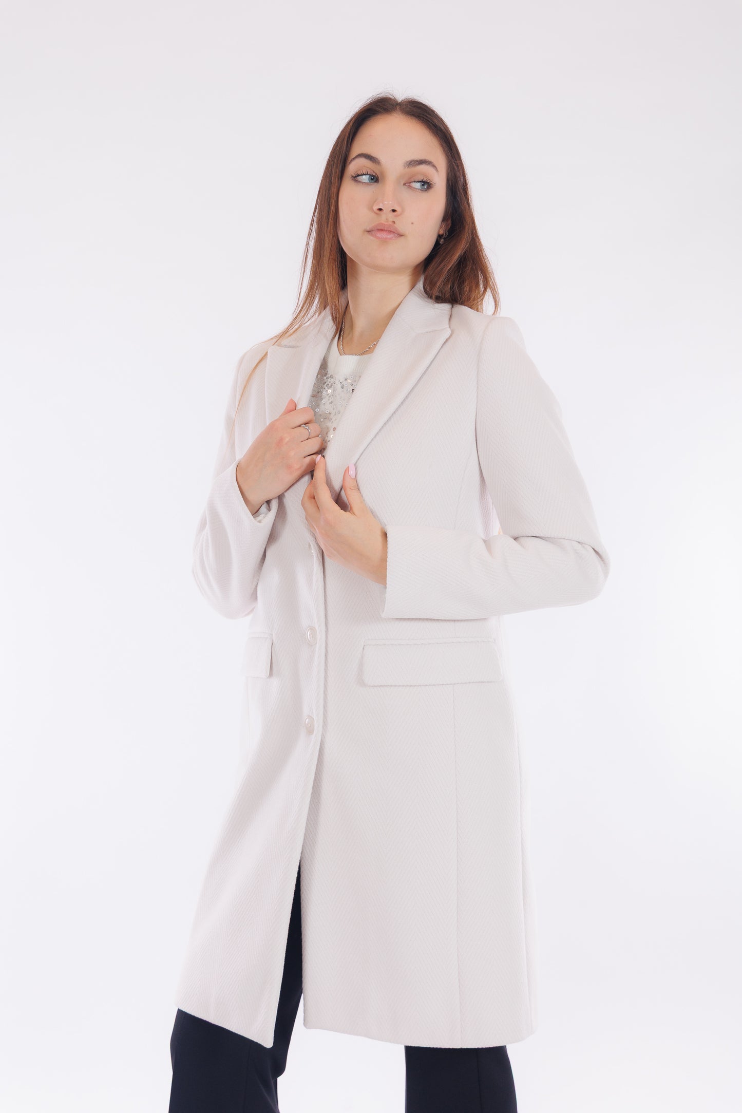 Cappotto spinato vellutato