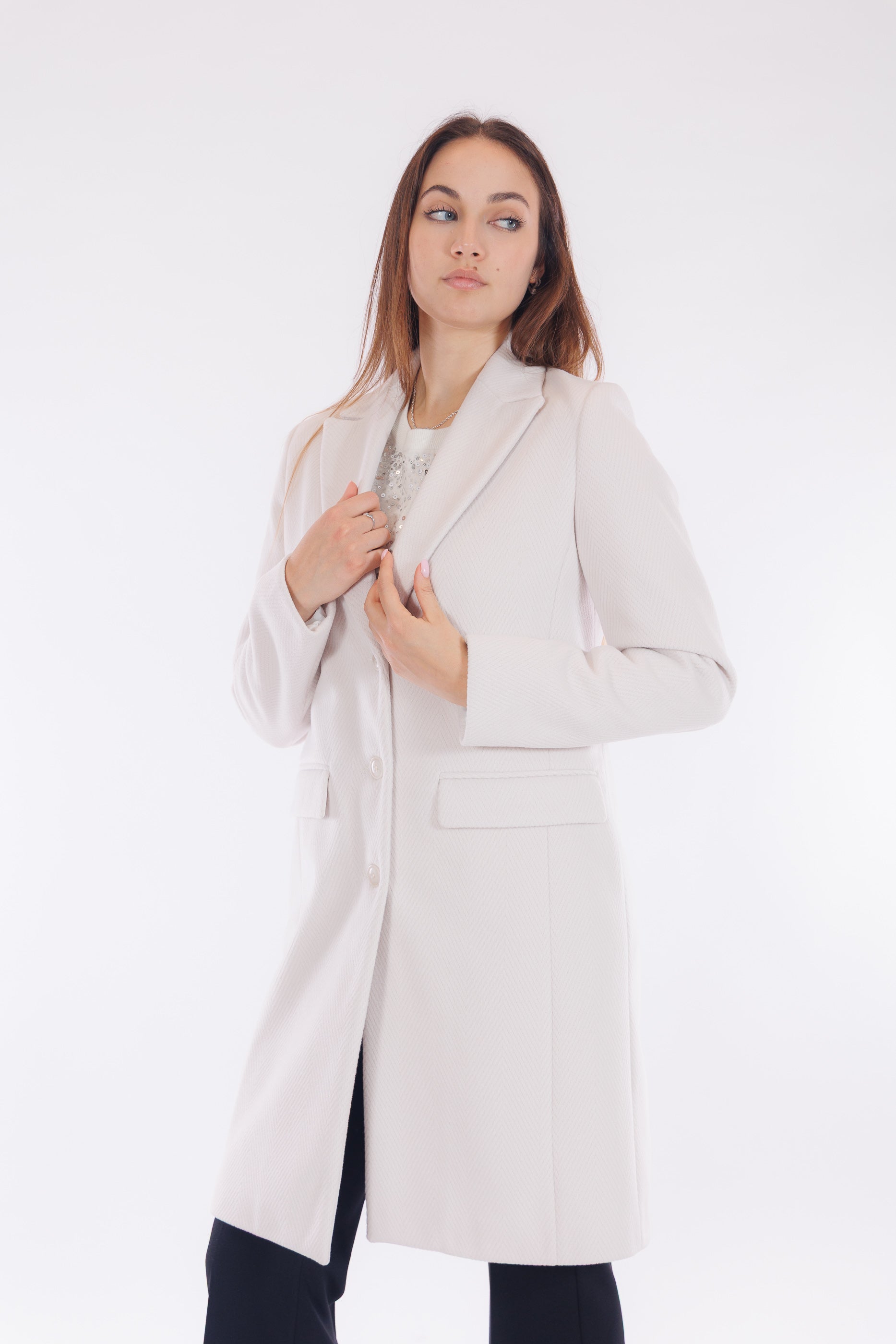 Cappotto spinato vellutato