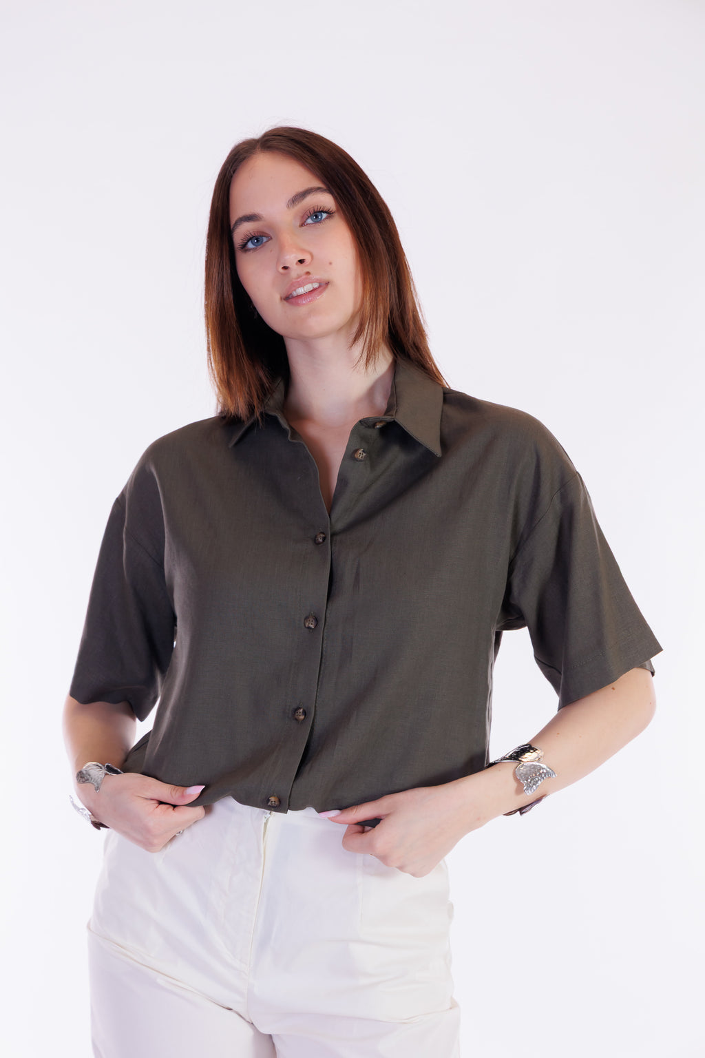 Camicia blusante m.lino