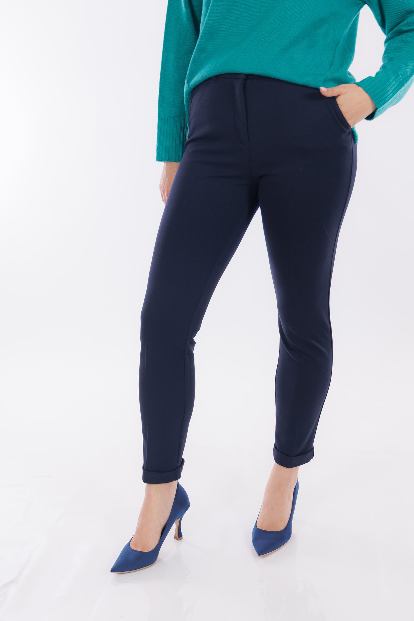 Pantalone chino risvolto