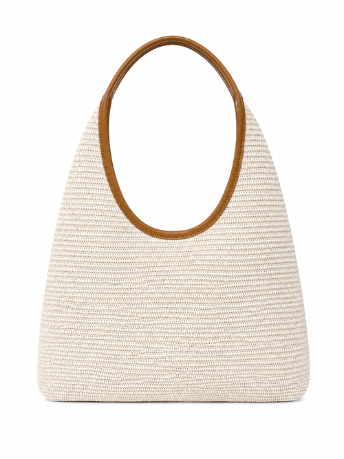 Borsa rafia e pelle