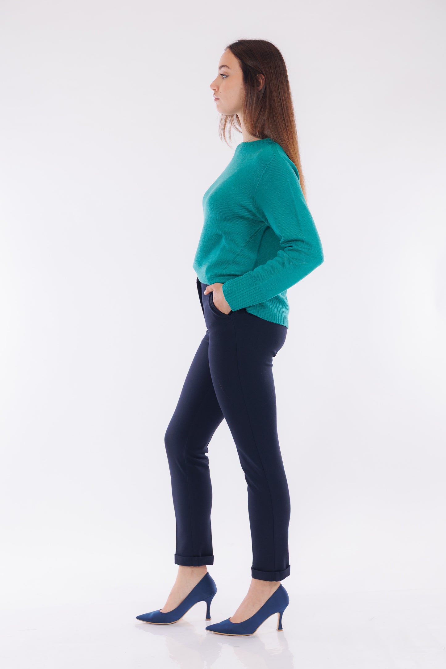 Pantalone chino risvolto