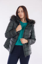 Eco piumino con pelliccia