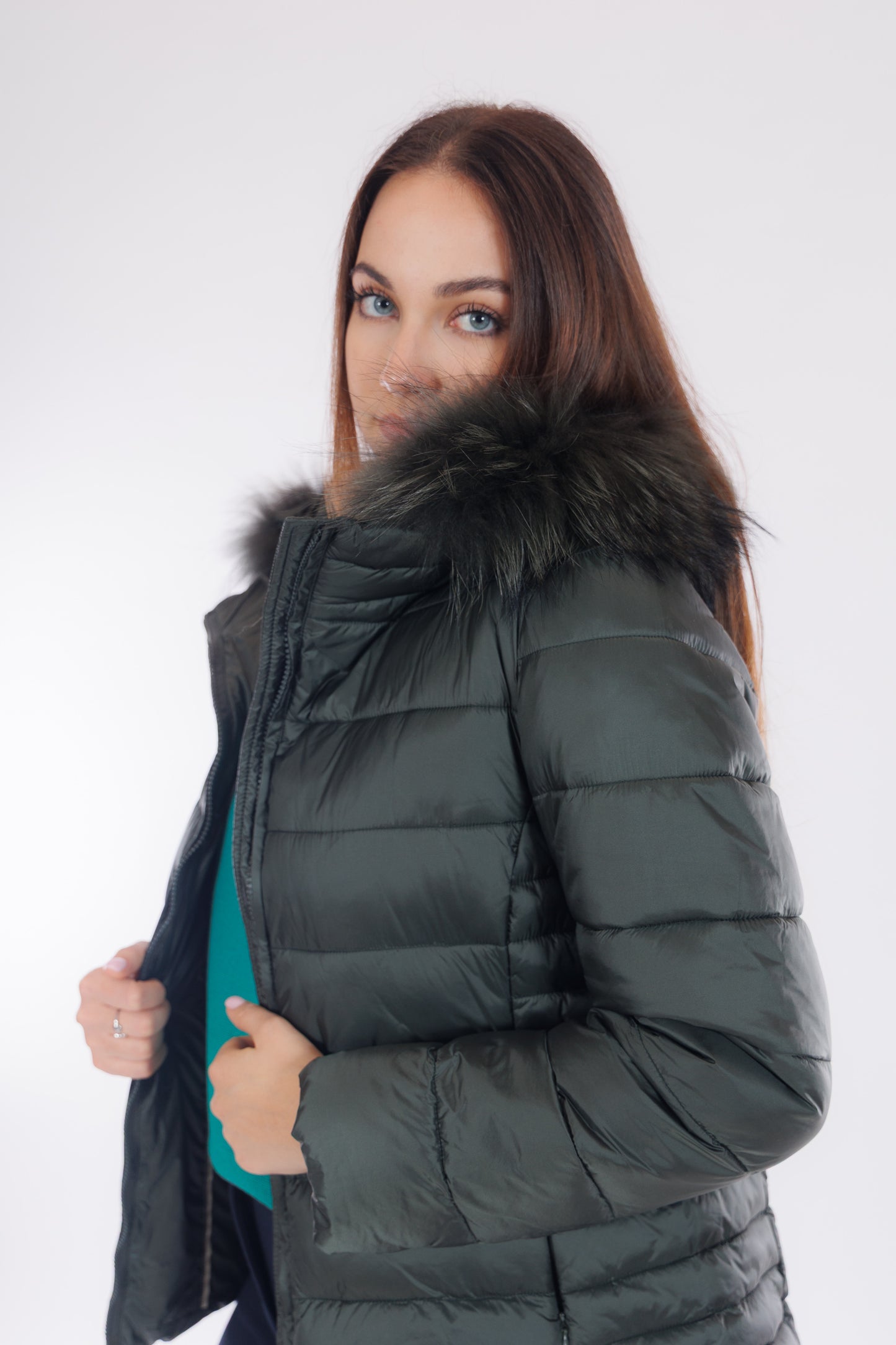 Eco piumino con pelliccia