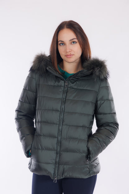 Eco piumino con pelliccia