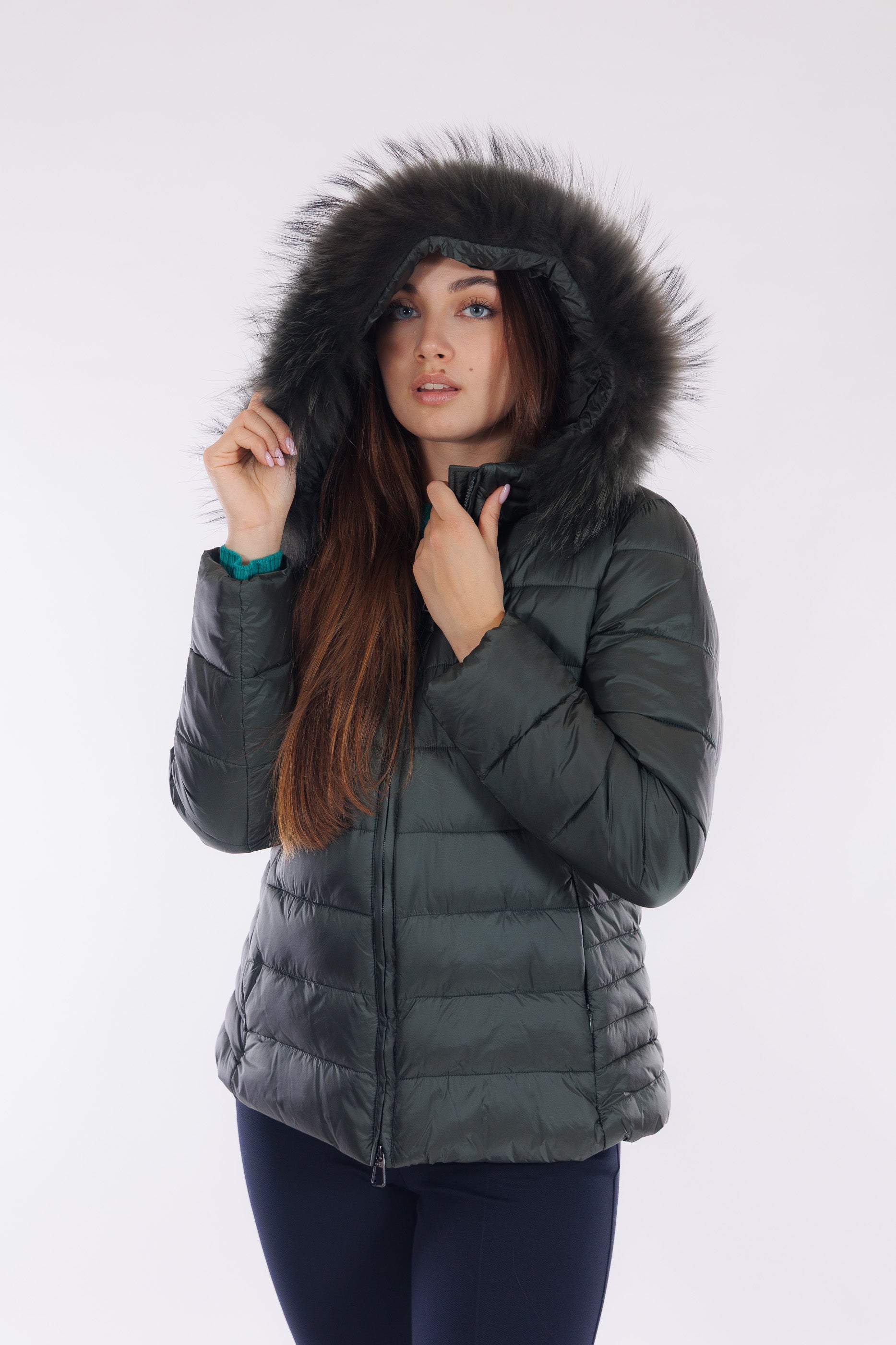 Eco piumino con pelliccia