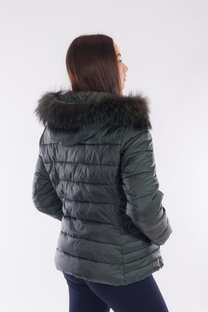 Eco piumino con pelliccia