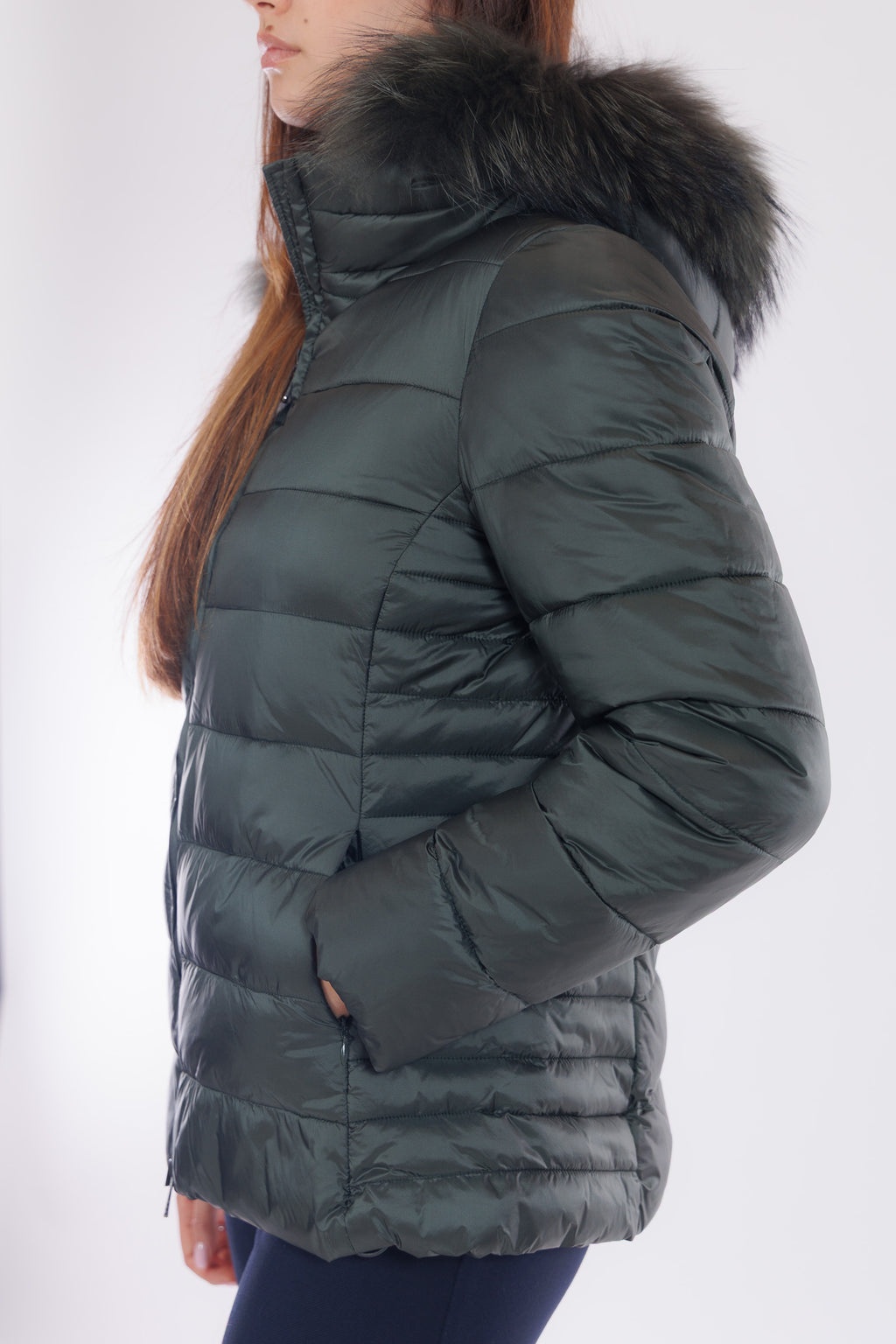 Eco piumino con pelliccia