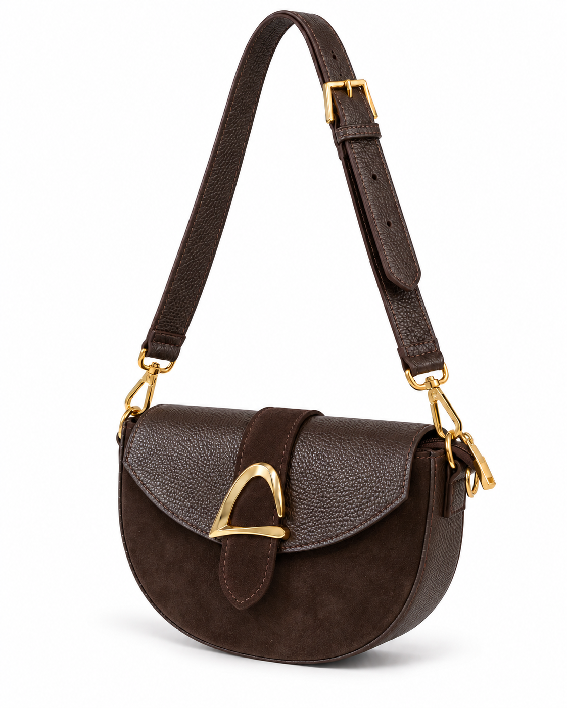 Borsa mezzaluna vera pelle