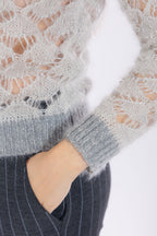 Maglia traforata micro paillettes