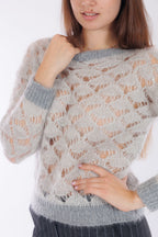 Maglia traforata micro paillettes