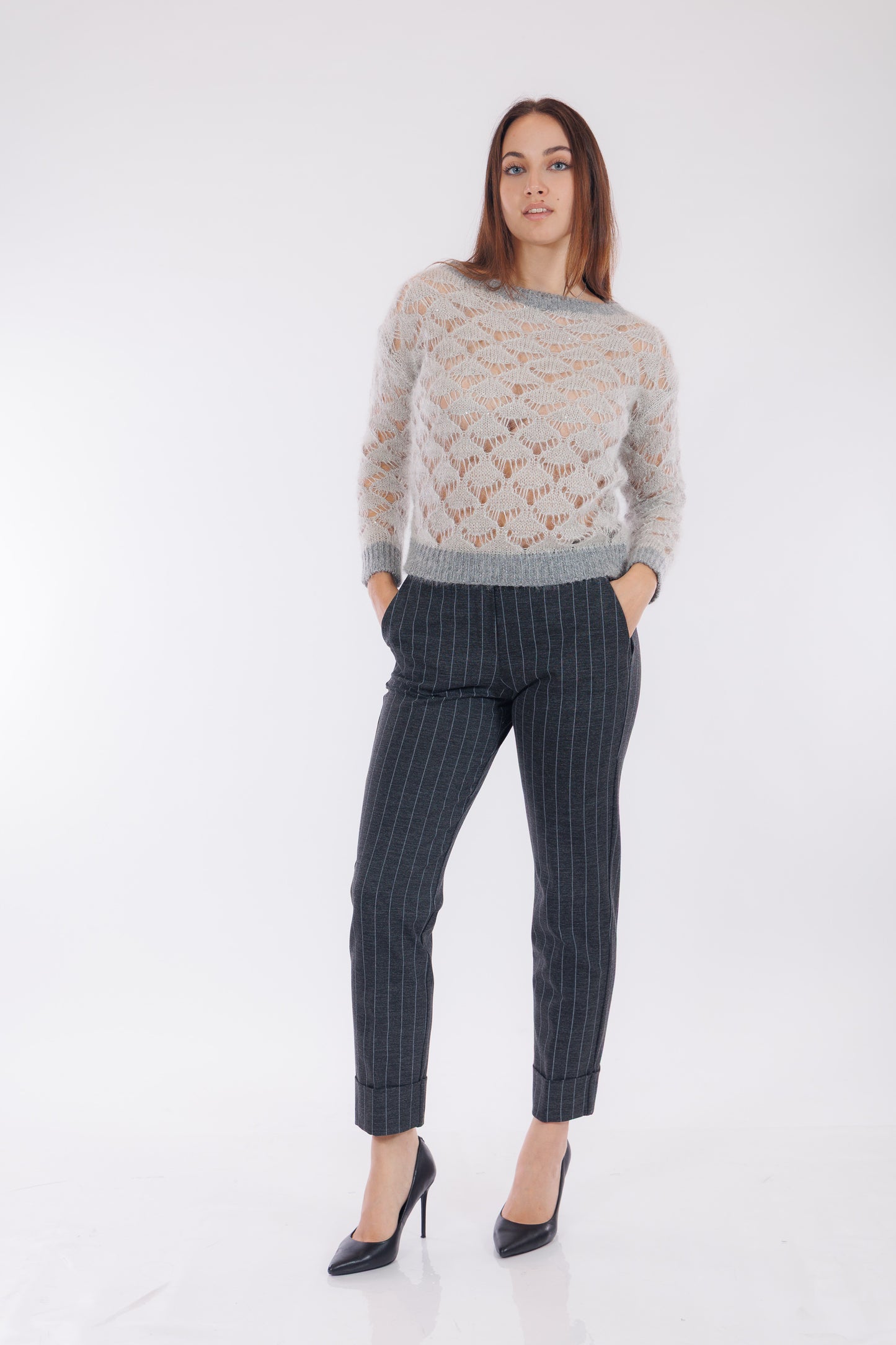 Pantalone gessato new york