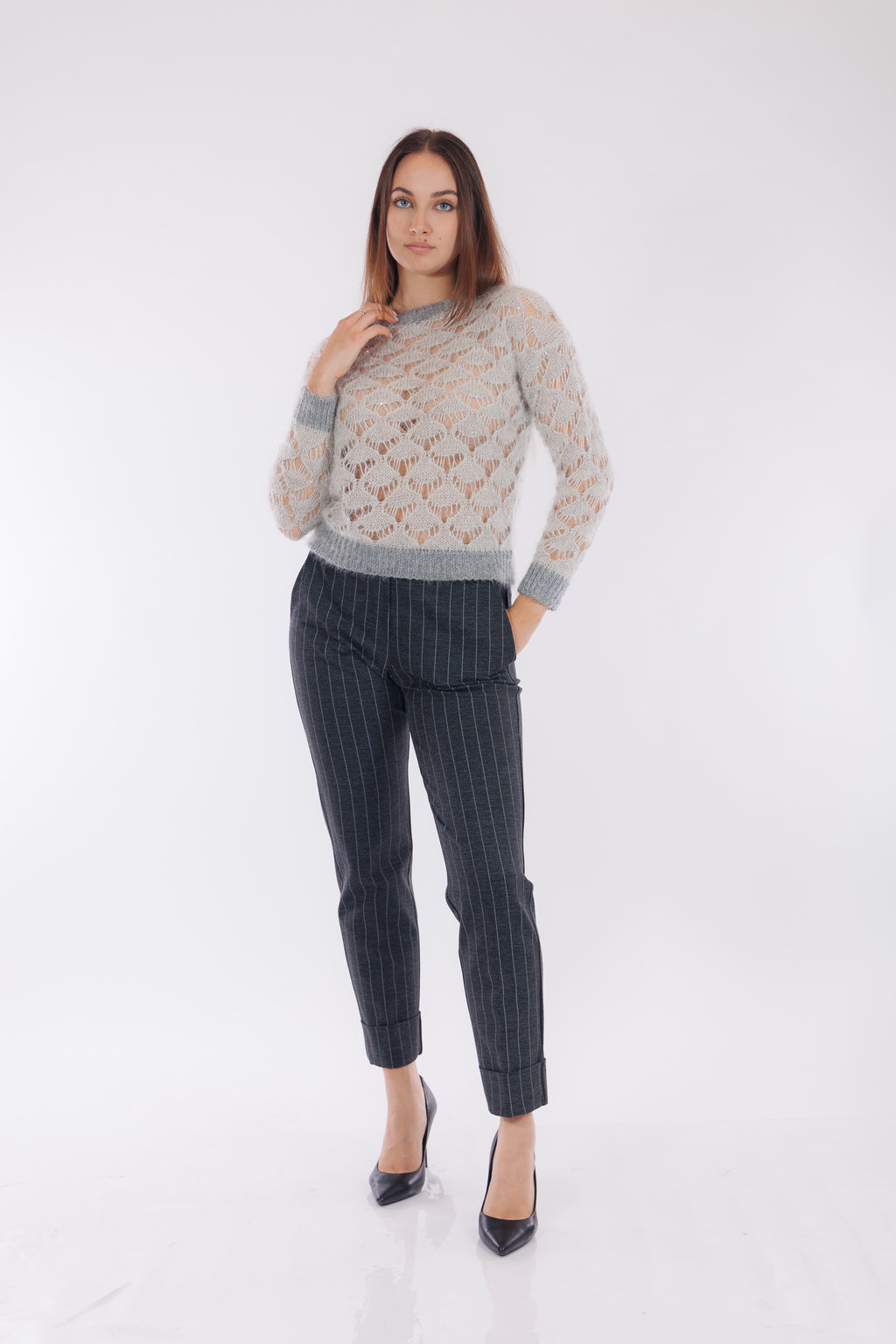 Pantalone gessato new york