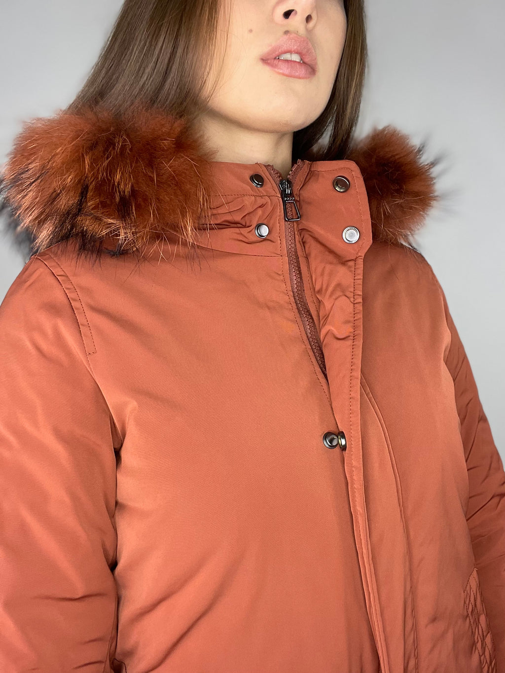 Giaccone parka con pelliccia