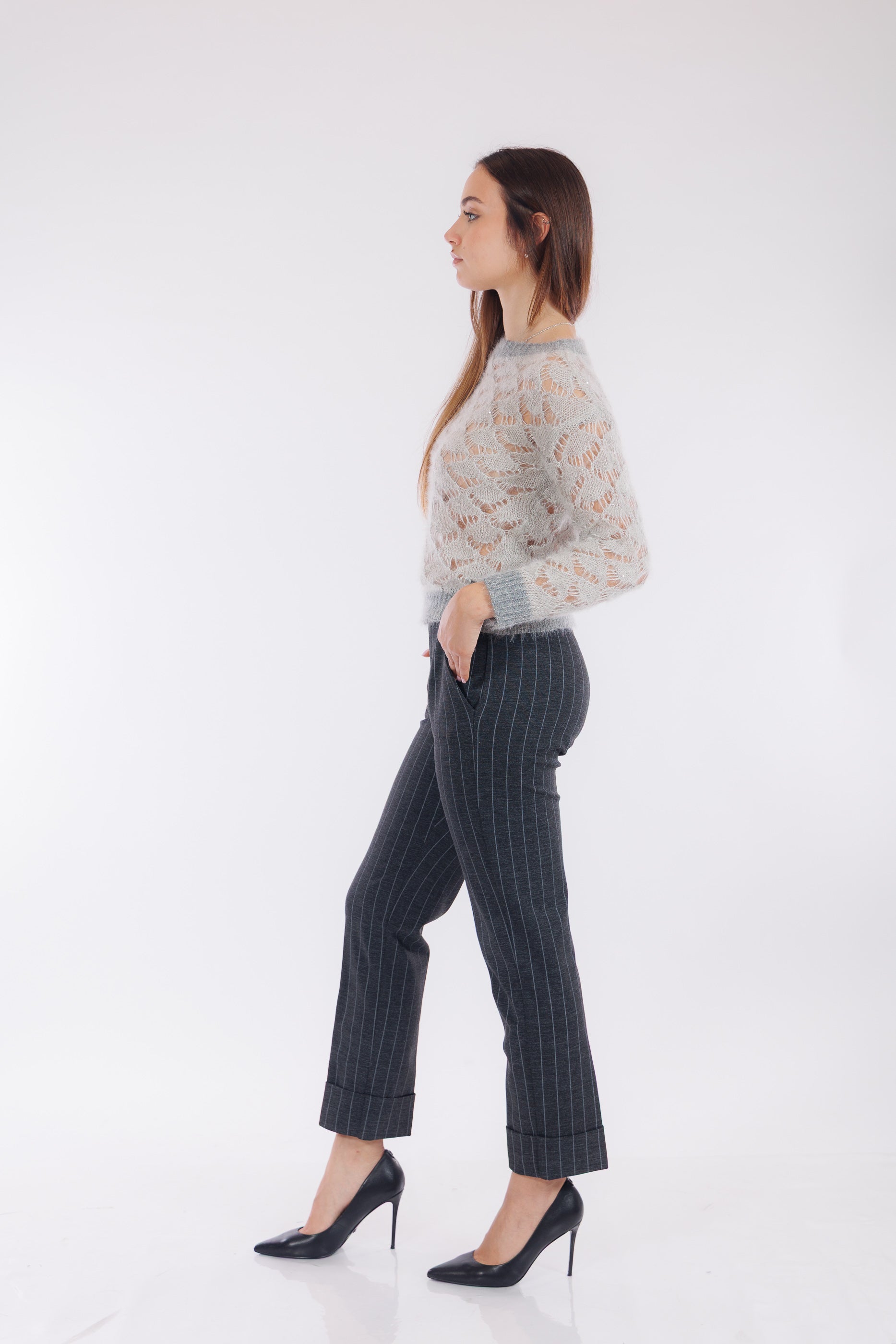 Pantalone gessato new york