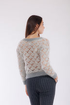 Maglia traforata micro paillettes