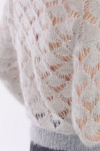 Maglia traforata micro paillettes