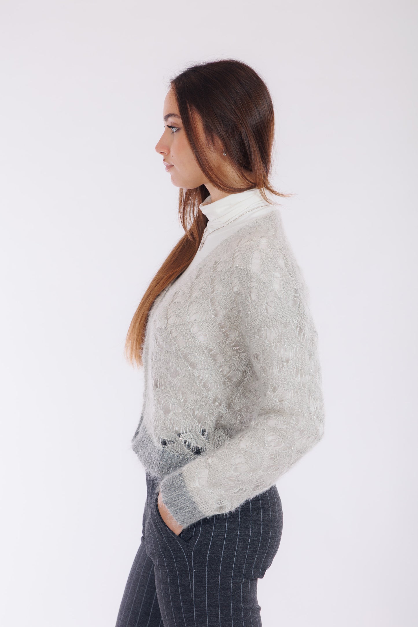 Giacchina traforata micro paillettes