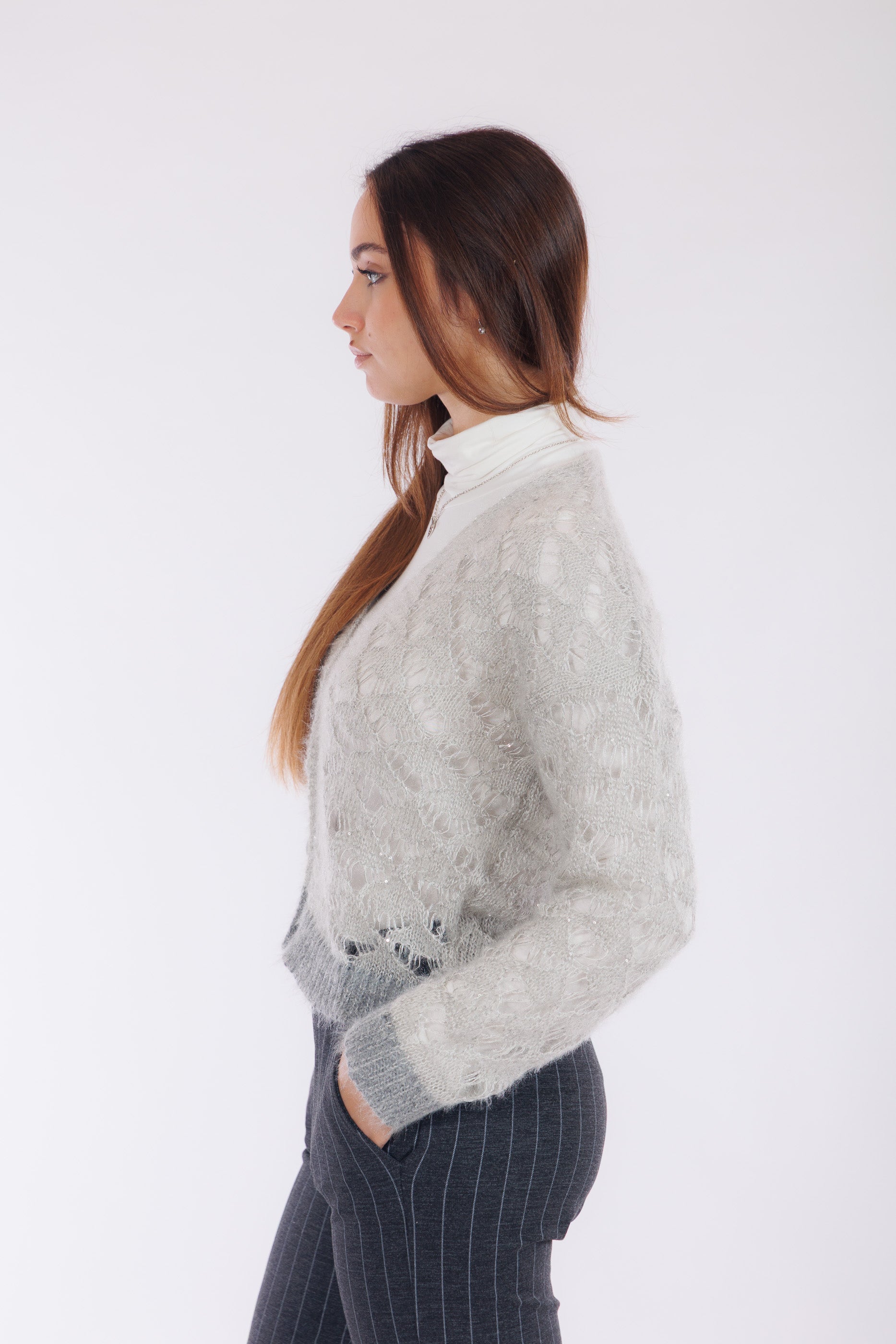 Giacchina traforata micro paillettes