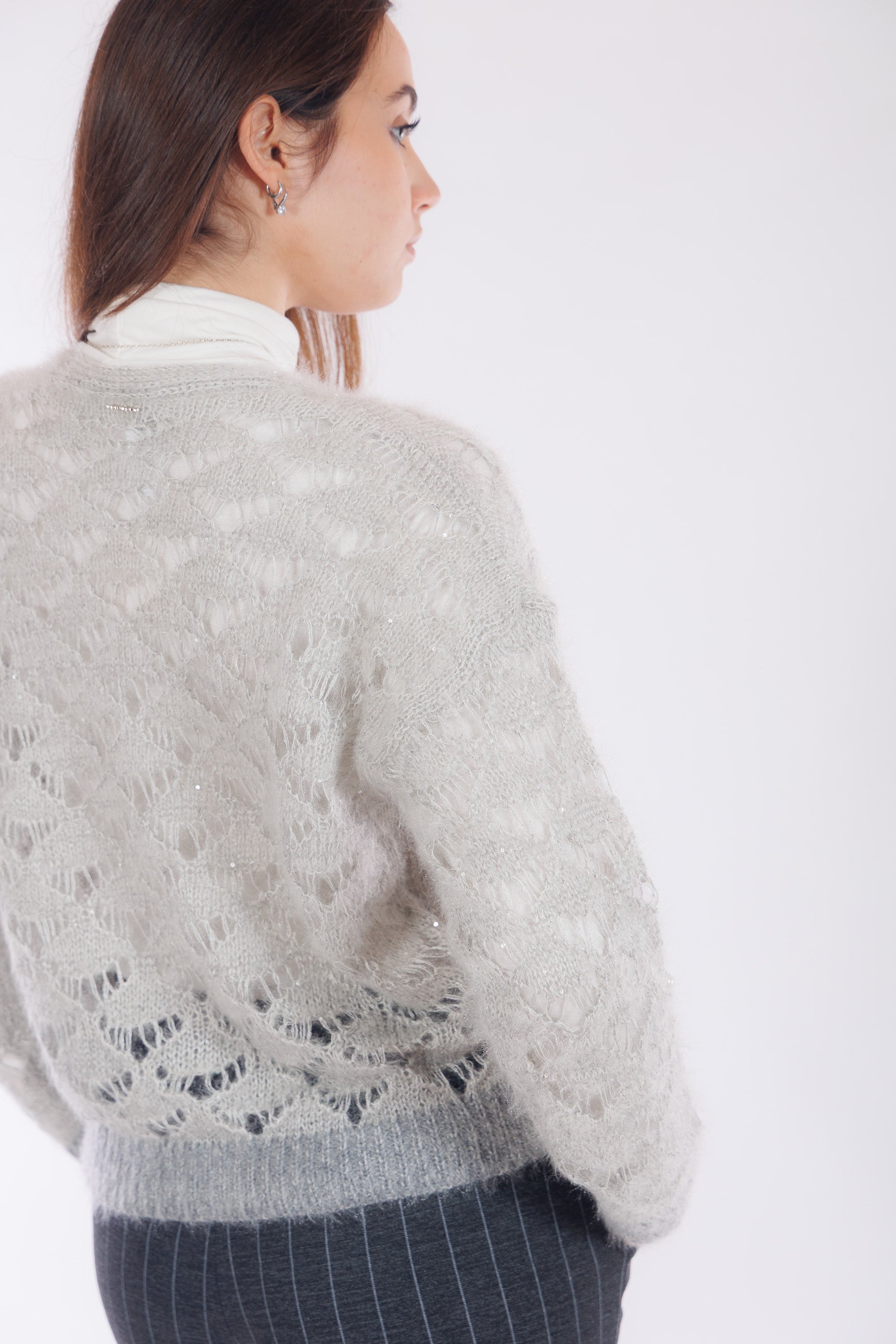 Giacchina traforata micro paillettes