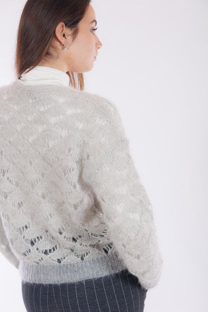 Giacchina traforata micro paillettes