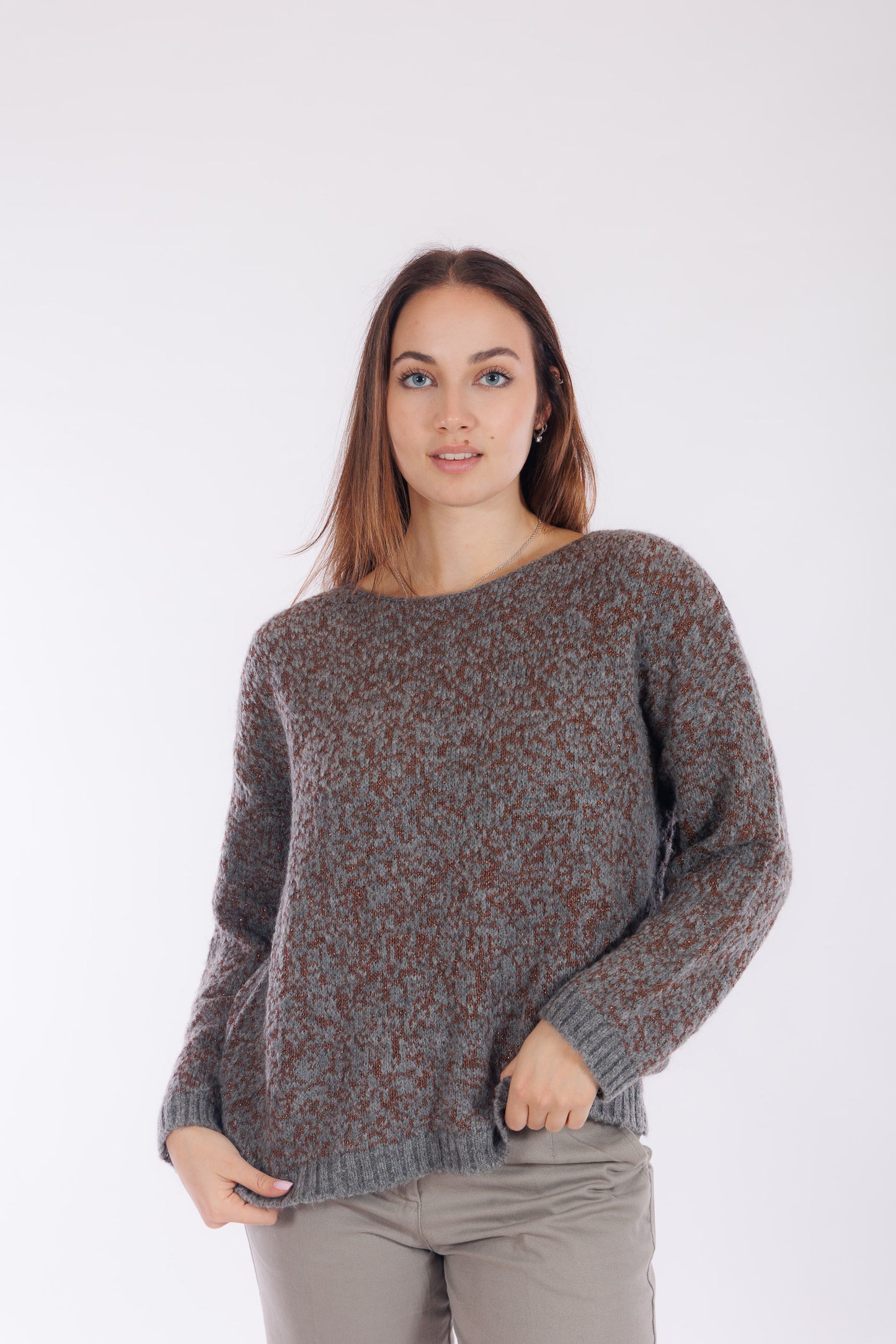 Maglia jacquard lurex