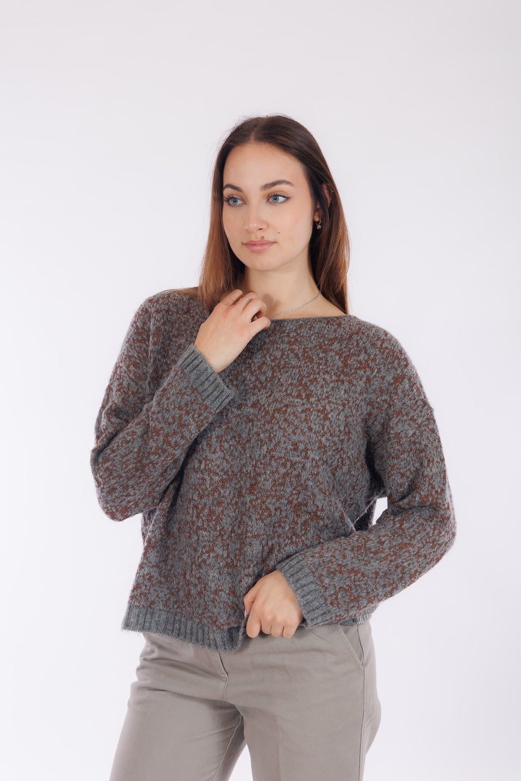 Maglia jacquard lurex