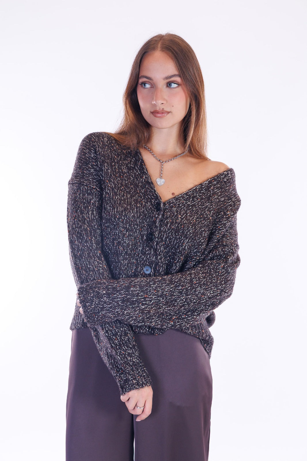 Cardigan bottoni paillettes