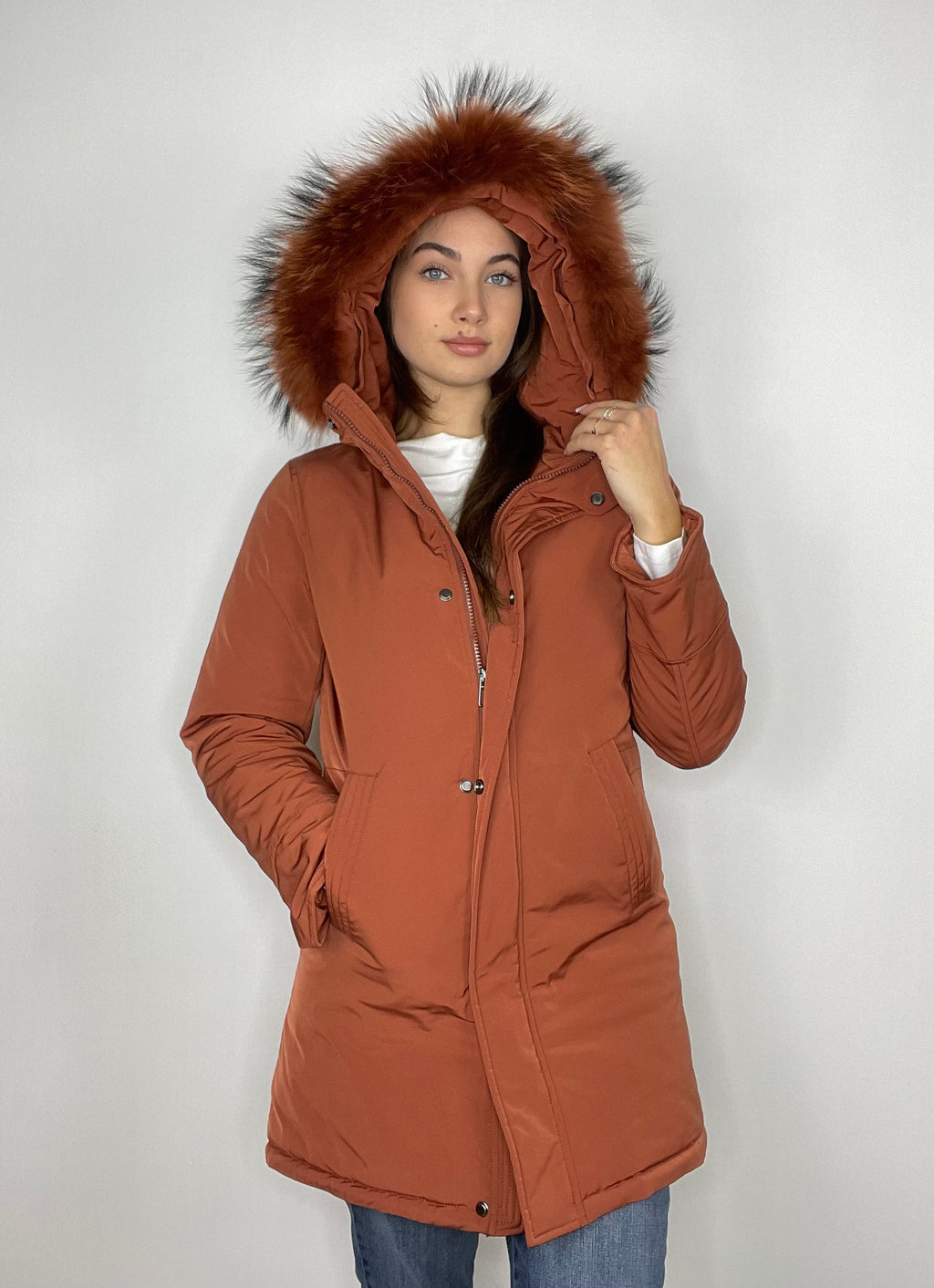 Giaccone parka con pelliccia
