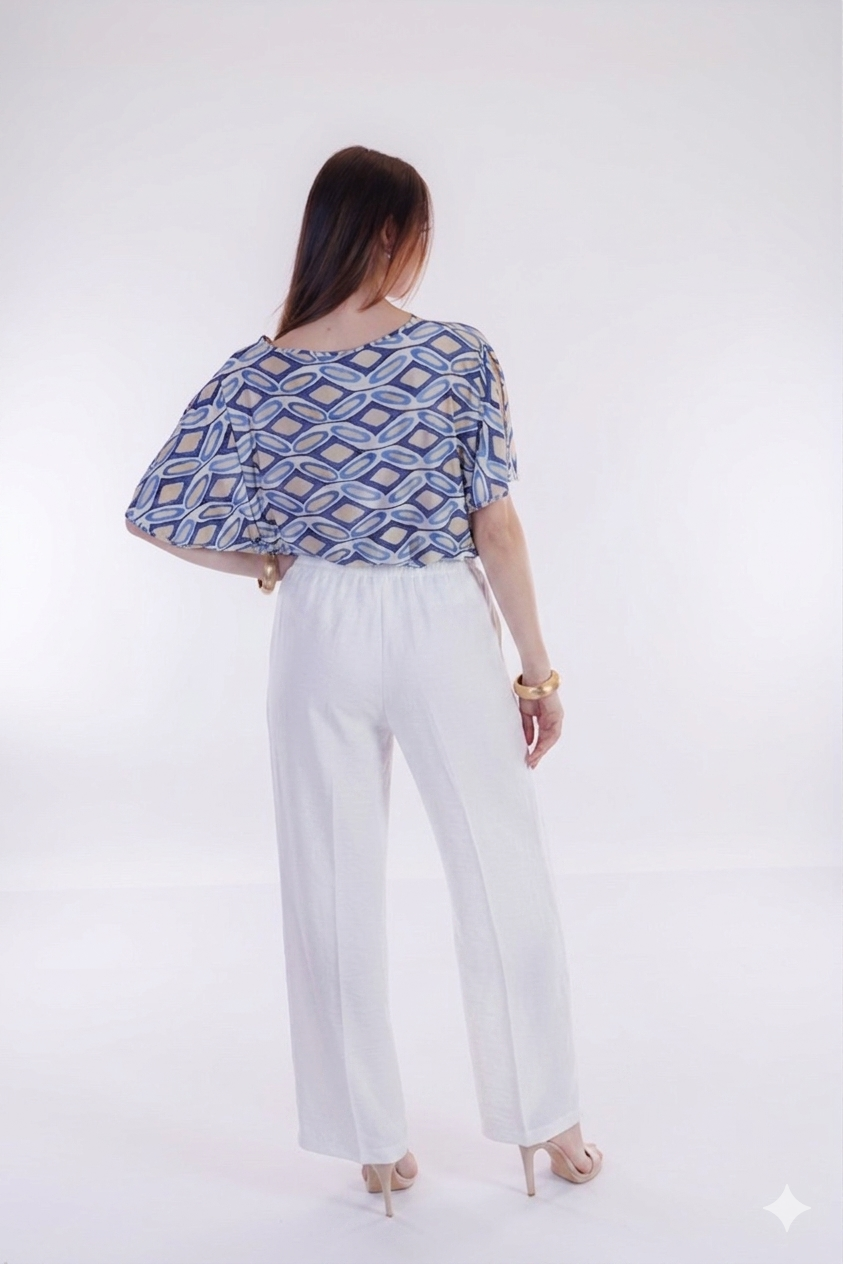 Pantalone lino coulisse