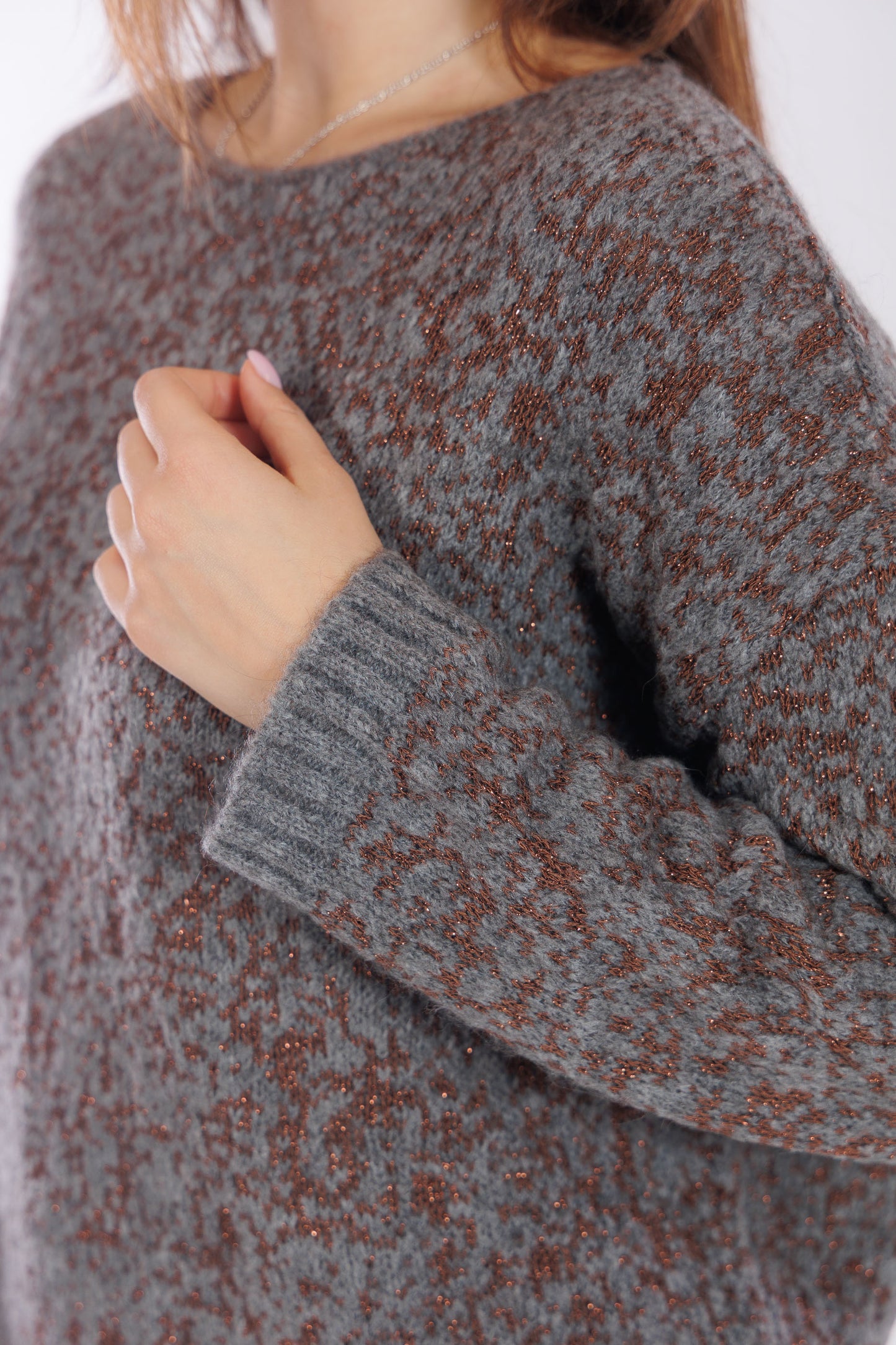 Maglia jacquard lurex