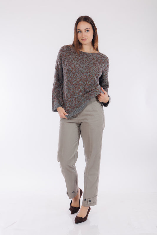 Pantalone gabardina con bottone