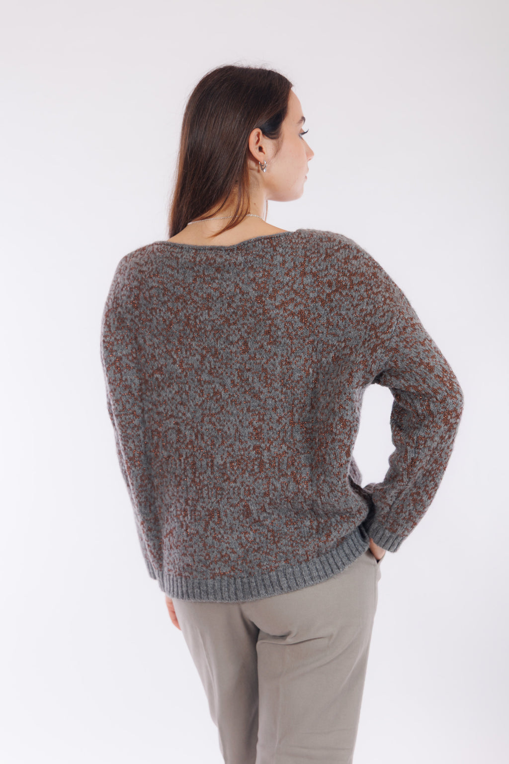 Maglia jacquard lurex