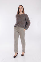 Pantalone gabardina con bottone