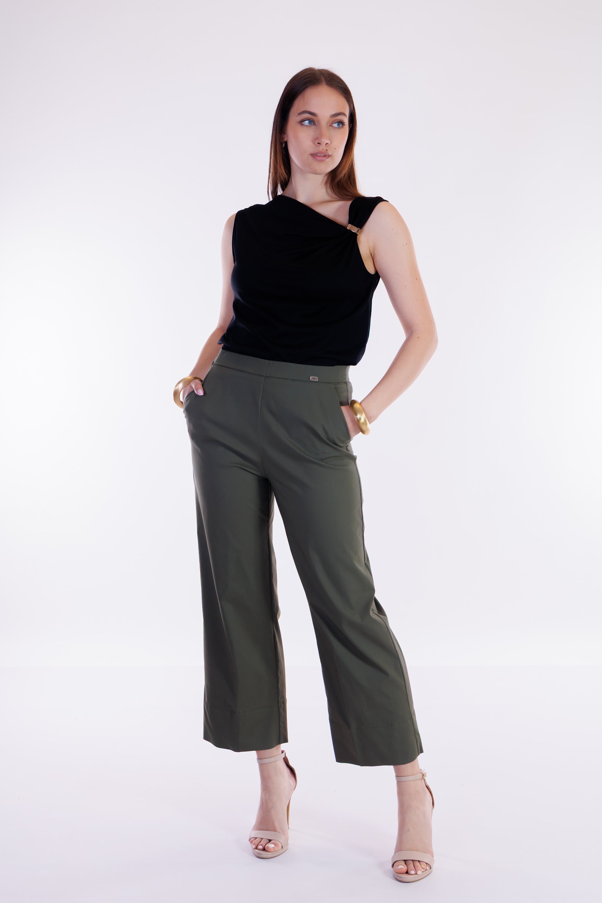 Pantalone cropped viscosa