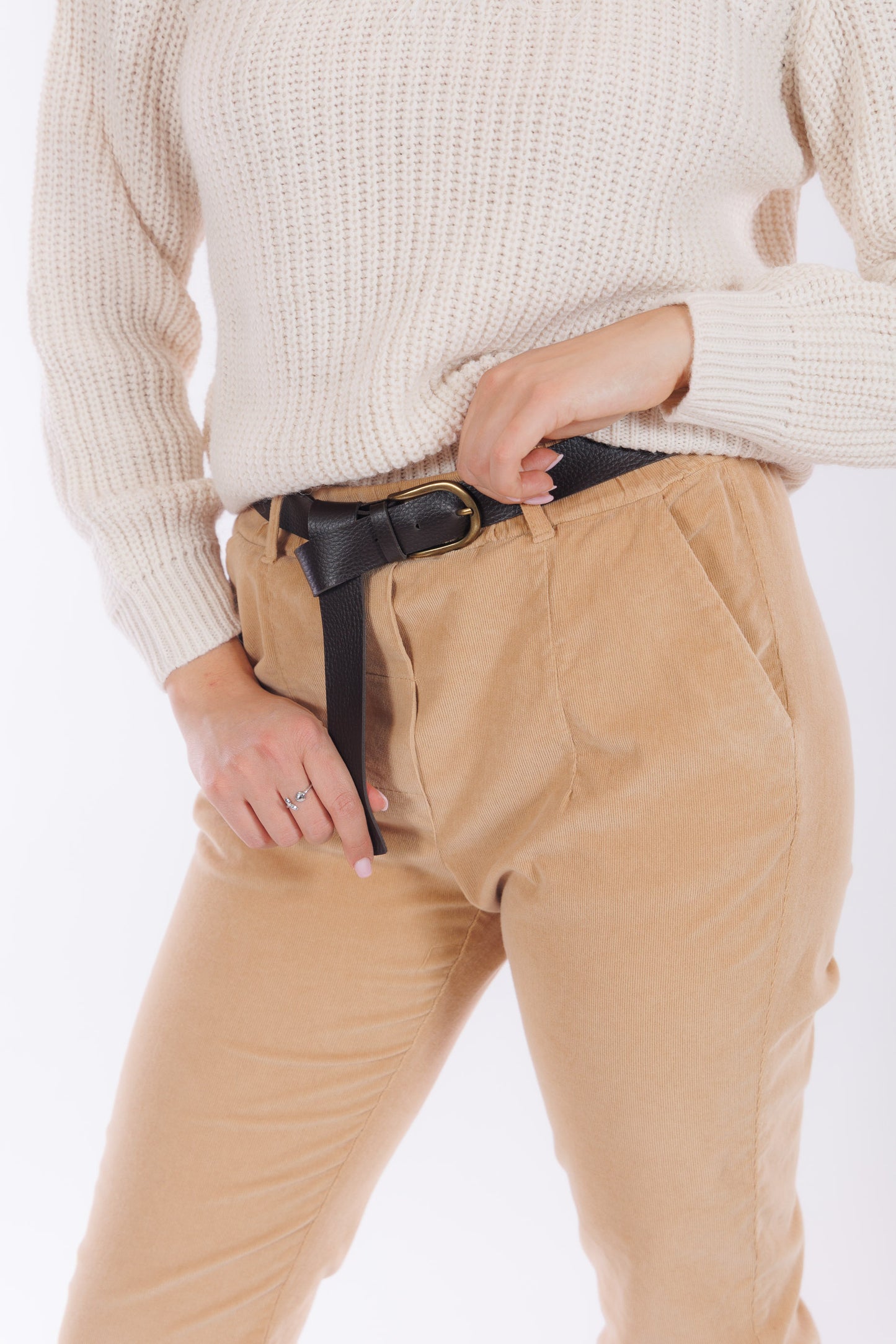 Pantalone velluto con cintura