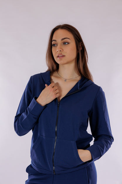 Felpa zip e cappuccio