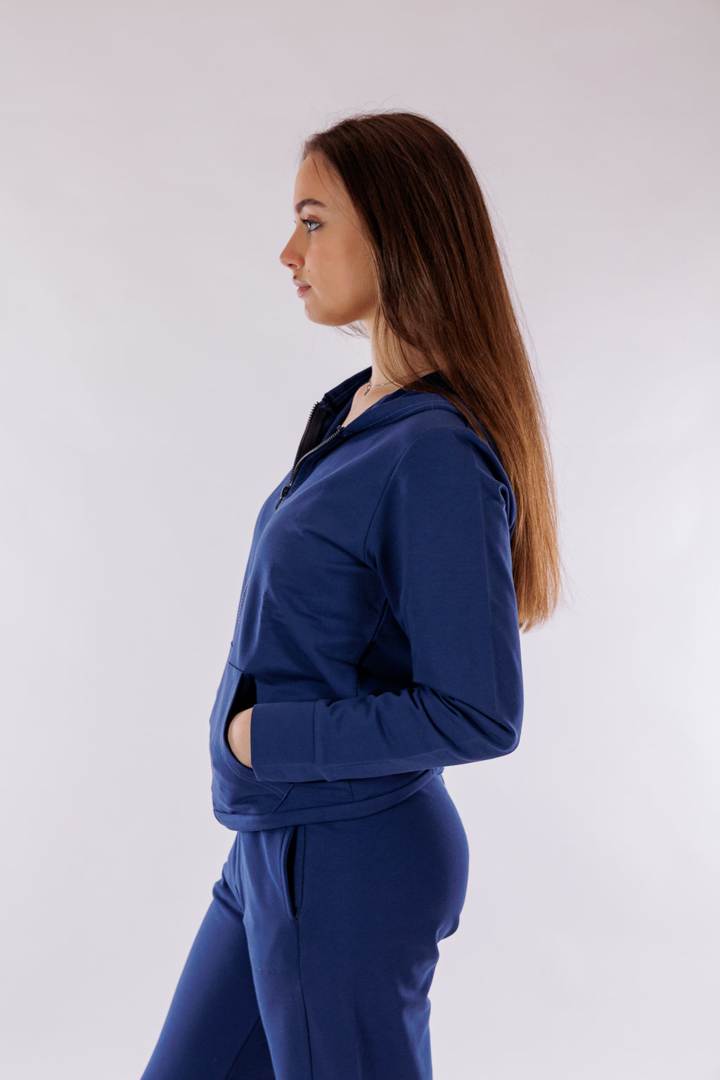 Felpa zip e cappuccio