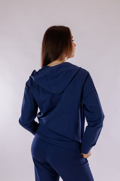 Felpa zip e cappuccio