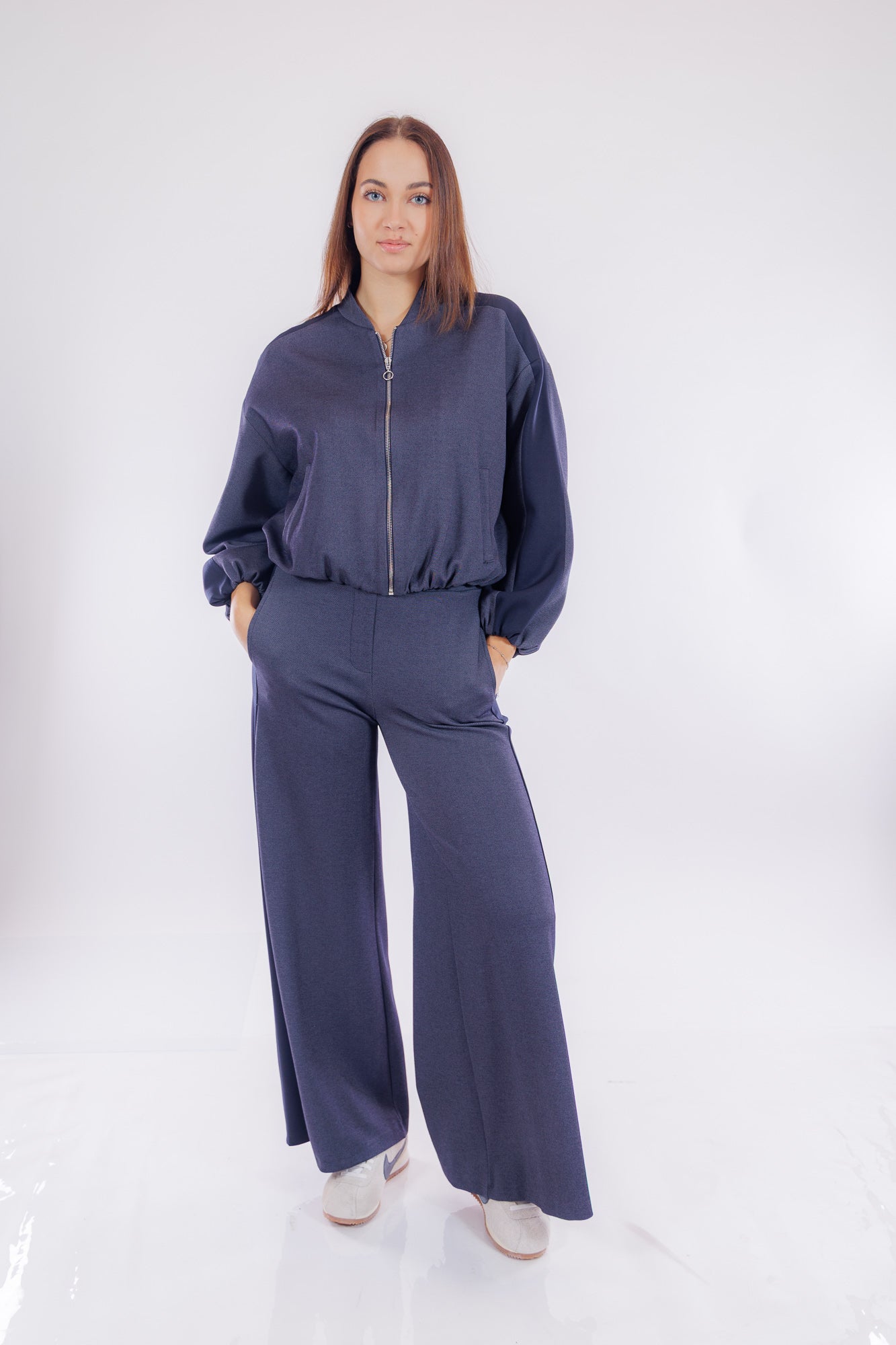 Completo bomber pantalone palazzo