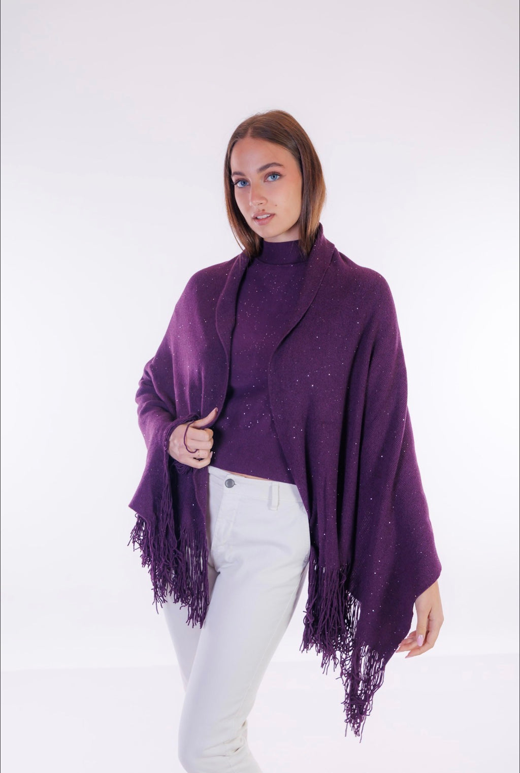 Sciarpa frange e paillettes