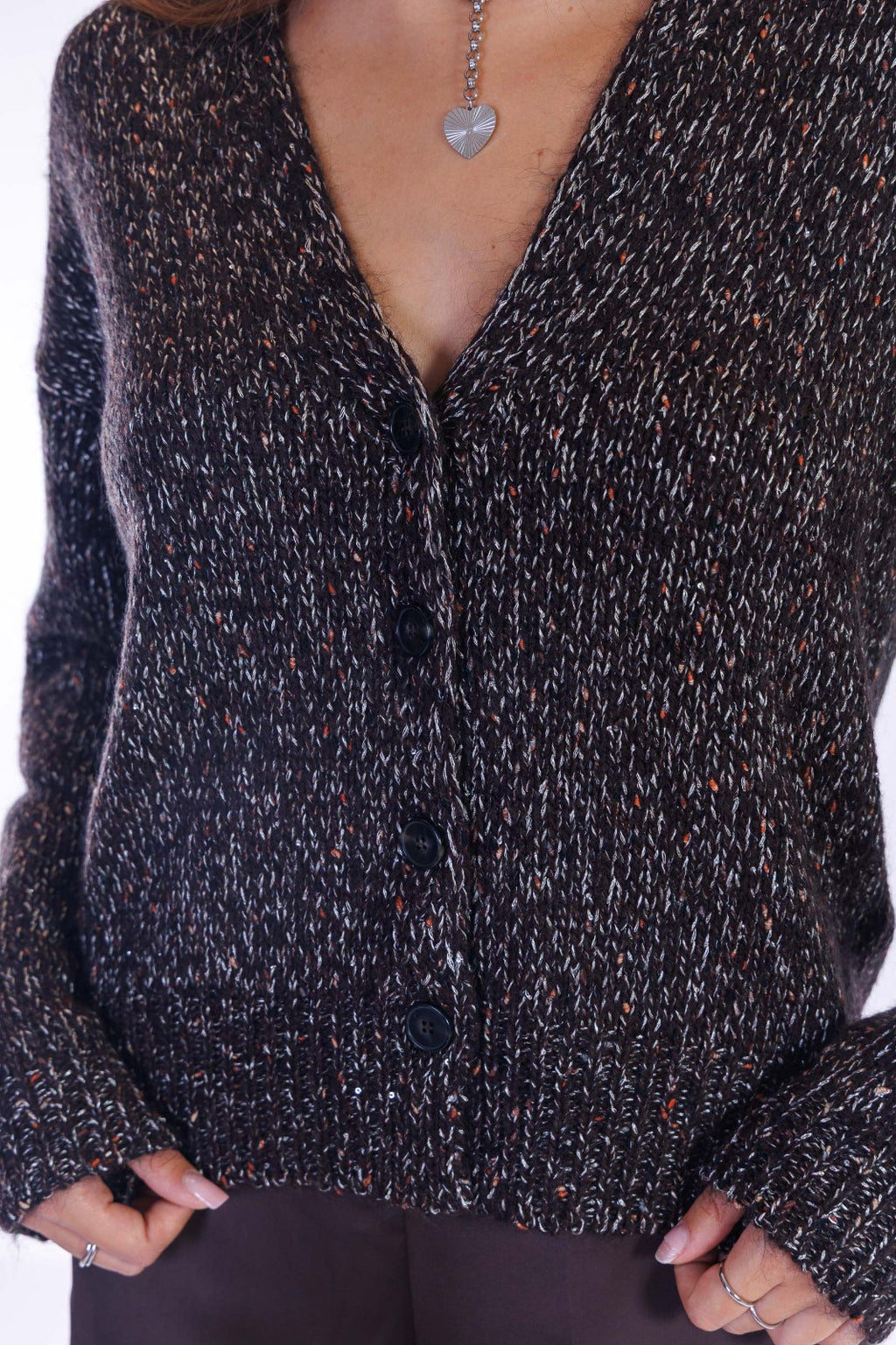 Cardigan bottoni paillettes