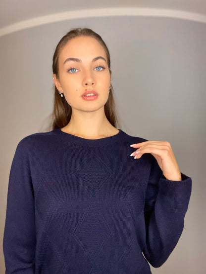 Maglione girocollo rombi