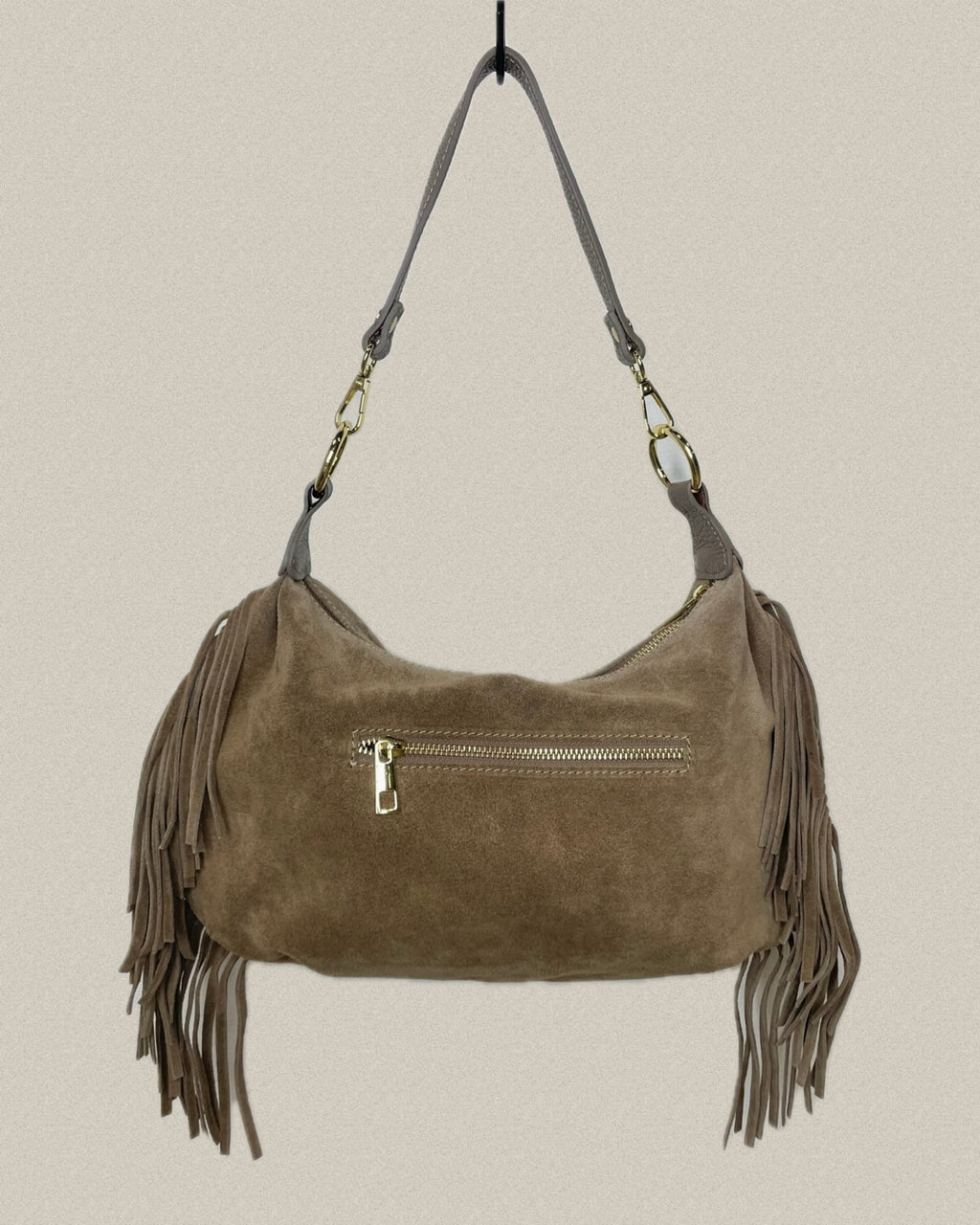 Borsa vera pelle frange