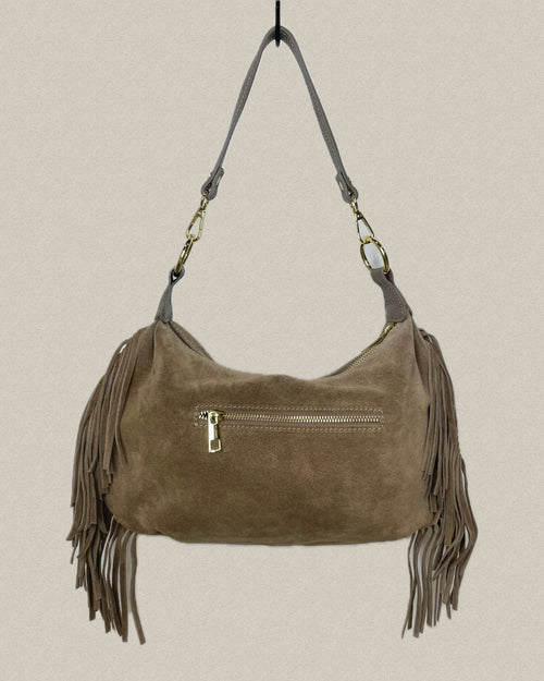 Borsa vera pelle frange