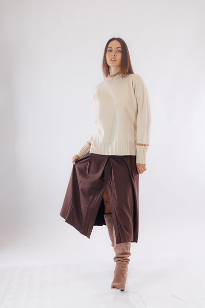 Gonna pieghe doppio spacco