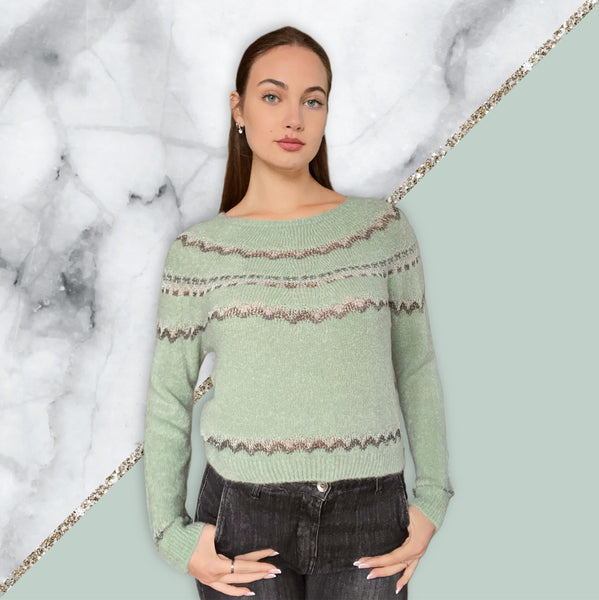 Maglione jacquard lurex