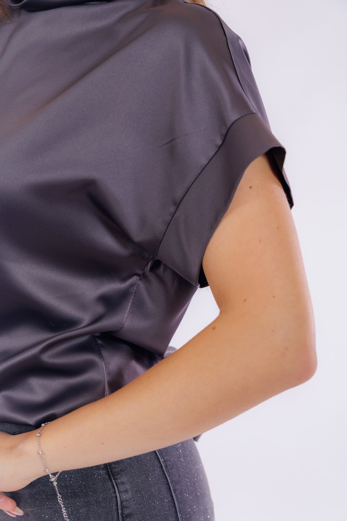 Blusa raso maniche kimono