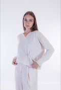 Maglia scollo V spilla