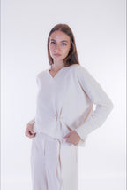 Maglia scollo V spilla